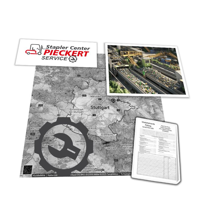 Linde Stapler H50D-02/600 in Stuttgart / UVV-Prüfung - Service Auftrag Linde H50D-02/600